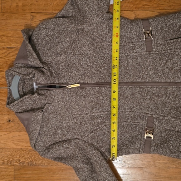 LIZ CLAIBORNE WOMEN'S BEAUTIFUL "TAUPE TWEED" HOODED  WINTER COAT SIZE SMALL - Picture 10 of 16